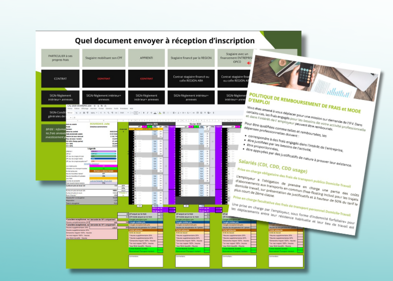 Tableaux de suivi & outils administratifs